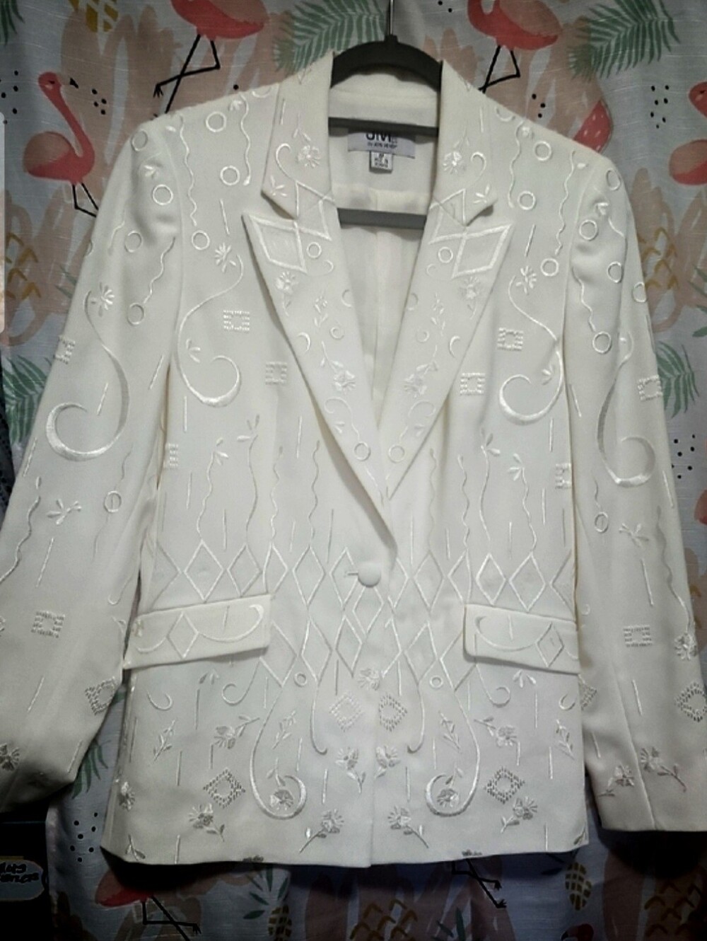 JM Studio by John Meyer Jacket cream embroidered size (8) b…